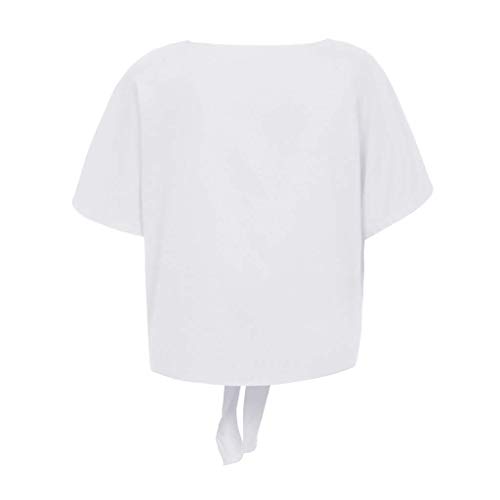 VEMOW Blusa para Mujer OtoñO Primavera Nueva Mejor Venta De Moda Casual De Manga Larga sólido Button Camisetas Tops(Blanco,L)