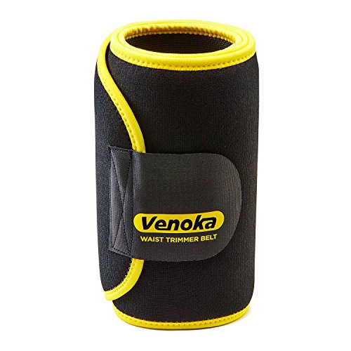 Venoka Faja Reductora de Neopreno Ajustable Hombre/Mujer Cinturón Reductor Abdominal de Sudoración Adelgazar para Cintura/Espalda/Lumbar (Amarilla, 122 x 26 CM)