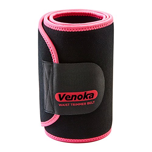 Venoka Faja Reductora de Neopreno Ajustable Hombre/Mujer Cinturón Reductor Abdominal de Sudoración Adelgazar para Cintura/Espalda/Lumbar (Rosa, 110 x 23 CM)