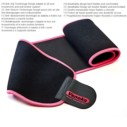 Venoka Faja Reductora de Neopreno Ajustable Hombre/Mujer Cinturón Reductor Abdominal de Sudoración Adelgazar para Cintura/Espalda/Lumbar (Rosa, 110 x 23 CM) Venoka Faja Reductora de Neopreno Ajustable Hombre/Mujer Cinturón Reductor Abdominal de Sudoración Adelgazar para Cintura/Espalda/Lumbar (Rosa, 110 x 23 CM)