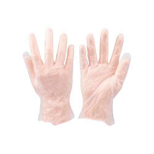 VENSALUD - Guantes de VINILO desechables. Sin Polvo. Caja de 100 guantes. Color: Semi-Blanco (S)