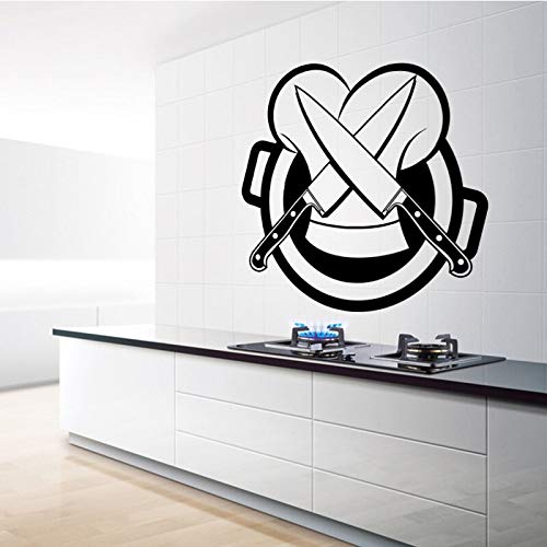 Venta caliente Cuchillo extraíble Etiqueta de la cocina Decoración para el hogar Mural Etiqueta de la pared Papel tapiz Gourmet Chef Decoración de la pared Accesorios A6 XL 58cm X 61cm