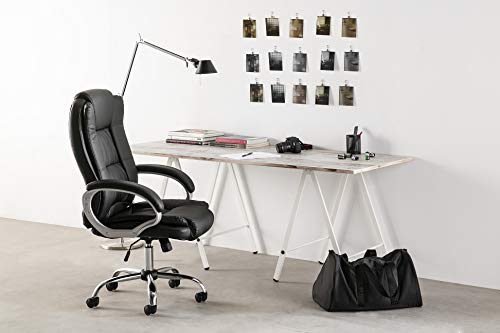 Venta Stock Confort 2 - Sillón de Oficina elevable y reclinable, Piel sintética, Color Negro