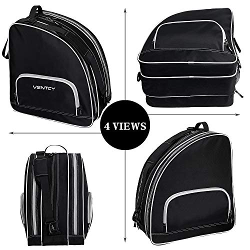 VENTCY Bolsa para Patines, Bolsa Patines Adulto, Bolsa Patines Ruedas, Bolsa Patines Línea para Nina, Bolsa Patines 4 Ruedas hasta El Tamaño 45 (EU) Negro