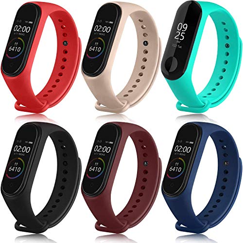 Ventdest Correa para Xiaomi Mi Band 4 Xiaomi Mi Band 3, (6 Piezas) Pulseras para Xiaomi Mi Band 4, Silicona Correa de Repuesto Suave, Transpirable, Resistente al Sudor, Vistoso