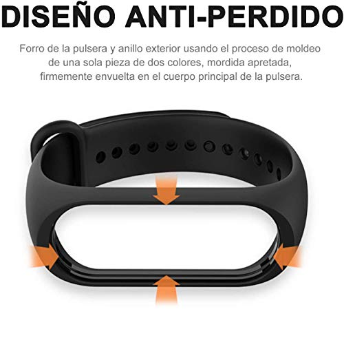 Ventdest Correa para Xiaomi Mi Band 4 Xiaomi Mi Band 3, (6 Piezas) Pulseras para Xiaomi Mi Band 4, Silicona Correa de Repuesto Suave, Transpirable, Resistente al Sudor, Vistoso