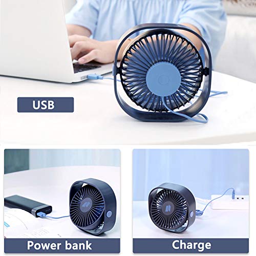 Ventilador USB, TedGem Mini Ventilador USB Silencioso, Personal Portátil Ventilador PC, para Oficina/Hogar/Viajar/Acampar, Alimentado por USB