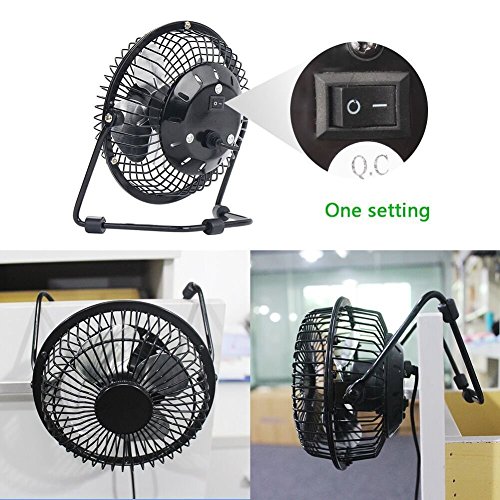 Ventilador USB,Mini Ventilador de sobremesa Silencioso Giratorio de Dos Velocidades de 360 °, Ventilador de Escritorio Portátil para Hogar y Oficina(Negro)