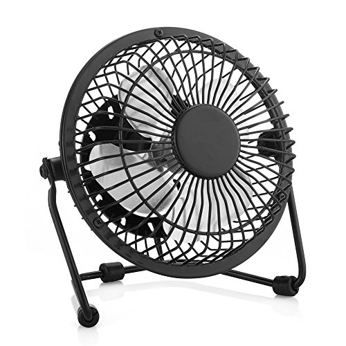 Ventilador USB,Mini Ventilador de sobremesa Silencioso Giratorio de Dos Velocidades de 360 °, Ventilador de Escritorio Portátil para Hogar y Oficina(Negro)