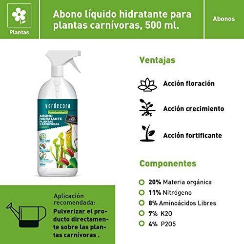 verdecora | Abono hidratante Plantas carnivoras 500ml