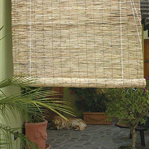Verdemax 6708 - Estor Enrollable (1,2 x 2,6 m, bambú, sujetado por Hilo de Nailon con polea)