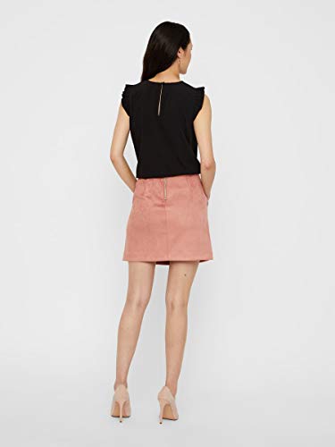 Vero Moda Vmdonnadina Faux Suede Short Skirt Noos Falda, Rosa (Old Rose Old Rose), X-Large para Mujer