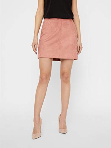 Vero Moda Vmdonnadina Faux Suede Short Skirt Noos Falda, Rosa (Old Rose Old Rose), X-Large para Mujer