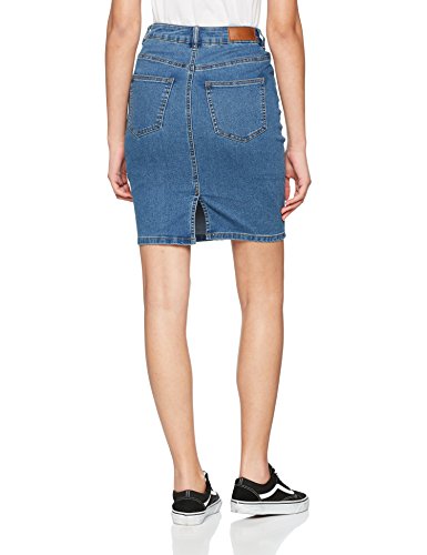 Vero Moda Vmhot Nine HW Dnm Pencil Skirt Mix Noos Falda, Azul (Medium Blue Denim Medium Blue Denim), 36 (Talla del Fabricante: Small) para Mujer