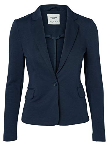 VERO MODA VMJULIA LS BLAZER DNM NOOS, Chaqueta de traje Mujer, Azul (Total Eclipse), 38 VERO MODA VMJULIA LS BLAZER DNM NOOS, Chaqueta de traje Mujer, Azul (Total Eclipse), 38