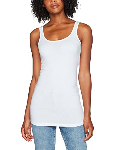 Vero Moda Vmmaxi My Soft Long Tank Top Noos Camiseta sin Mangas, Blanco (Bright White), 38 (Talla del Fabricante: Medium) para Mujer