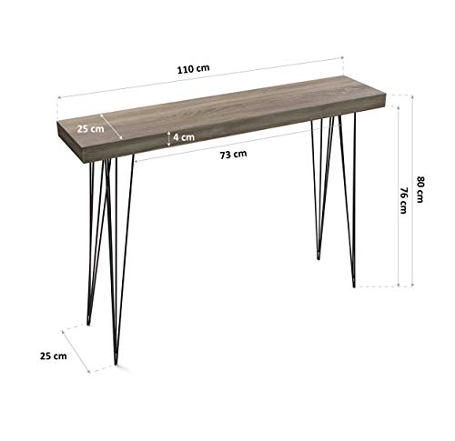 Versa 20361009 Mesa Entrada Madera Color Roble Dallas, 110x80x25, Consola/Cómoda Versa 20361009 Mesa Entrada Madera Color Roble Dallas, 110x80x25, Consola/Cómoda