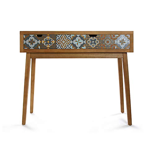 Versa Mimma 21081049 Mesa Consola de Recibidor Alfama con 2 cajones, Madera, Gris y Marrón, 81,5 x 30 x 90 cm Versa Mimma 21081049 Mesa Consola de Recibidor Alfama con 2 cajones, Madera, Gris y Marrón, 81,5 x 30 x 90 cm