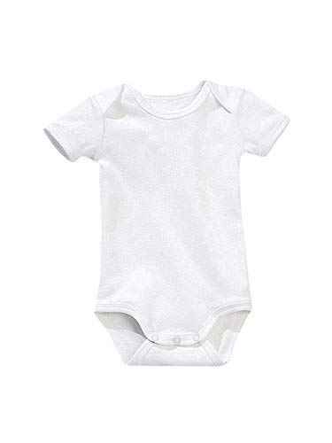 VERTBAUDET Lote de 3 bodies blancos de manga corta 100% algodón bebé Blanco 3M - 60CM