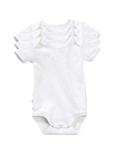 VERTBAUDET Lote de 3 bodies blancos de manga corta 100% algodón bebé Blanco 3M - 60CM VERTBAUDET Lote de 3 bodies blancos de manga corta 100% algodón bebé Blanco 3M - 60CM
