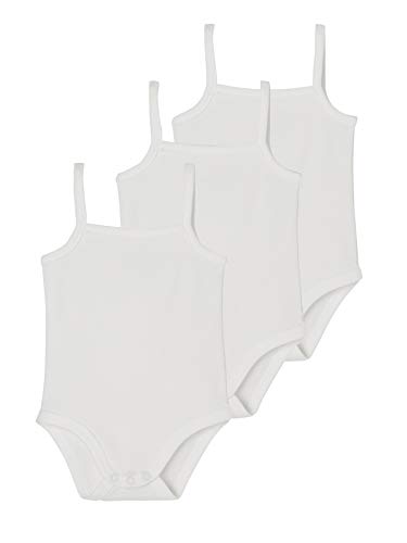 VERTBAUDET Lote de 3 bodies de tirantes finos 100% algodón bebé Blanco 36M - 94CM VERTBAUDET Lote de 3 bodies de tirantes finos 100% algodón bebé Blanco 36M - 94CM