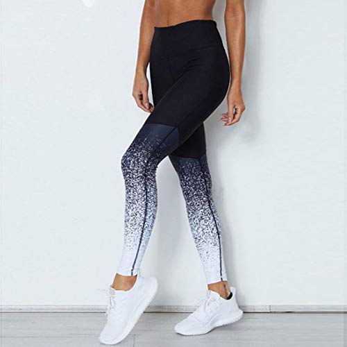 vesliya 2018 Sports Yoga Workout High Waist Running Pants Fitness Elastic Leggings for Women Blue XL