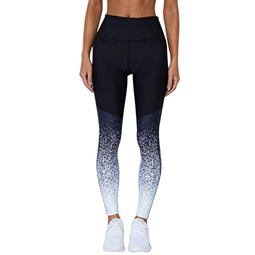 vesliya 2018 Sports Yoga Workout High Waist Running Pants Fitness Elastic Leggings for Women Blue XL