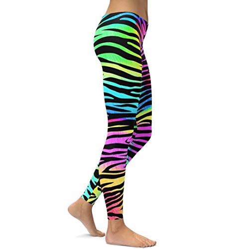 vesliya Workout Yoga Pants for Women Yoga Leggings Capri Striped Gym Stretch Trousers Multicolor S