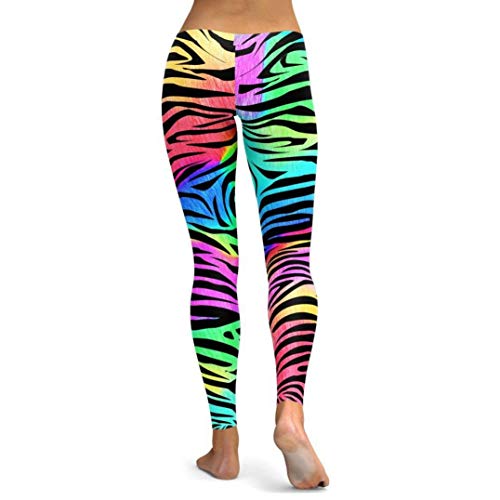 vesliya Workout Yoga Pants for Women Yoga Leggings Capri Striped Gym Stretch Trousers Multicolor S