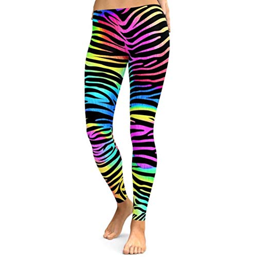 vesliya Workout Yoga Pants for Women Yoga Leggings Capri Striped Gym Stretch Trousers Multicolor S