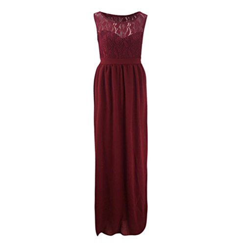 Vestido Premamá, Largo de Encaje de Mujer Embarazada, de Maternidad Apoyos de fotografía Ropa Larga Maternidad y de Lactancia (Vino Rojo, L) Vestido Premamá, Largo de Encaje de Mujer Embarazada, de Maternidad Apoyos de fotografía Ropa Larga Maternidad y de Lactancia (Vino Rojo, L)