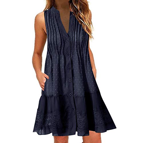Vestidos Casual para Mujer Cortos Verano Playa Tallas Grandes 2019,PAOLIAN Vestidos Blusas Fiesta Sexy Encaje Vestidos Mujer Elegantes Cuello V Sin Manga Transparentes Vestidos Casual para Mujer Cortos Verano Playa Tallas Grandes 2019,PAOLIAN Vestidos Blusas Fiesta Sexy Encaje Vestidos Mujer Elegantes Cuello V Sin Manga Transparentes