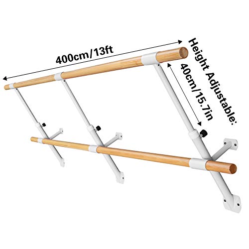 VEVOR Barra de Ballet 4M, Barras de Ballet 4M, Barra Ballet Doble, Barra Ballet para Montar en Pared, Barra de Ballet Color Blanco, Altura Ajustable, para Hogar, Escuela, Estudio de Baile y Gimnasio VEVOR Barra de Ballet 4M, Barras de Ballet 4M, Barra Ballet Doble, Barra Ballet para Montar en Pared, Barra de Ballet Color Blanco, Altura Ajustable, para Hogar, Escuela, Estudio de Baile y Gimnasio