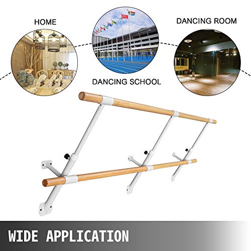 VEVOR Barra de Ballet 4M, Barras de Ballet 4M, Barra Ballet Doble, Barra Ballet para Montar en Pared, Barra de Ballet Color Blanco, Altura Ajustable, para Hogar, Escuela, Estudio de Baile y Gimnasio VEVOR Barra de Ballet 4M, Barras de Ballet 4M, Barra Ballet Doble, Barra Ballet para Montar en Pared, Barra de Ballet Color Blanco, Altura Ajustable, para Hogar, Escuela, Estudio de Baile y Gimnasio