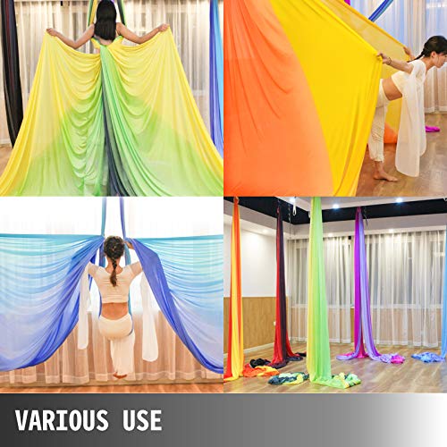 VEVOR Columpio de Yoga 10x2,8M Hamaca de Yoga/Yoga Aéreo, Columpio de Yoga Aéreo, Swing Sling Inversión, para Pilates Aerial Yoga (Verde)