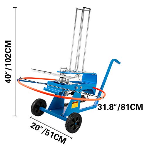 VEVOR Lanzaplatos 23KG Lanzador de Tiro al Plato 98CM Tiro al Plato Lanzaplatos Caza Máquina Tiro Plato Azul con Ruedas