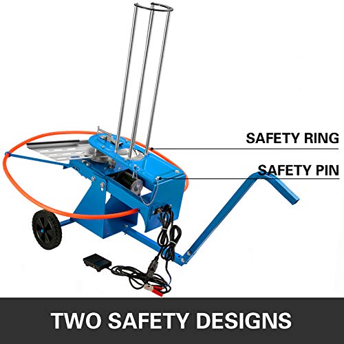 VEVOR Lanzaplatos 23KG Lanzador de Tiro al Plato 98CM Tiro al Plato Lanzaplatos Caza Máquina Tiro Plato Azul con Ruedas