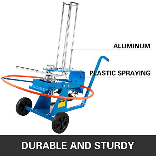 VEVOR Lanzaplatos 23KG Lanzador de Tiro al Plato 98CM Tiro al Plato Lanzaplatos Caza Máquina Tiro Plato Azul con Ruedas
