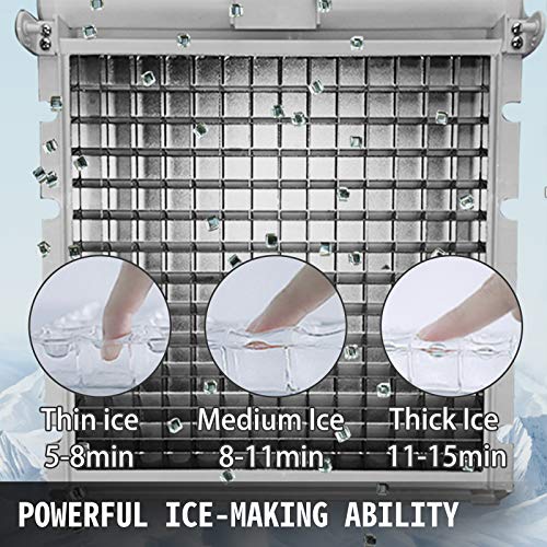 VEVOR Máquina para Hacer Hielo Comercial, 50KG/24 Horas, Máquina de Hielo, de Acero Inoxidable, Máquina para Fabricar Cono de Nieve, Reserva de 5-7 Horas, con Panel de Control LCD y Cuchara de Hielo