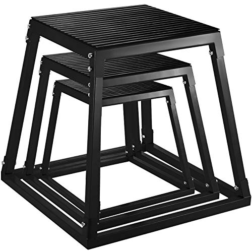 VEVOR Plyometric Box Pliométrico Caja Pliométrico Plataforma Caja de Salto Caja Pliometrica Salto Cajón Pliometrico Set de 3 Piezas 12 ''/18 ''/24 '' Negro