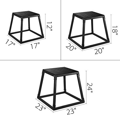 VEVOR Plyometric Box Pliométrico Caja Pliométrico Plataforma Caja de Salto Caja Pliometrica Salto Cajón Pliometrico Set de 3 Piezas 12 ''/18 ''/24 '' Negro VEVOR Plyometric Box Pliométrico Caja Pliométrico Plataforma Caja de Salto Caja Pliometrica Salto Cajón Pliometrico Set de 3 Piezas 12 ''/18 ''/24 '' Negro