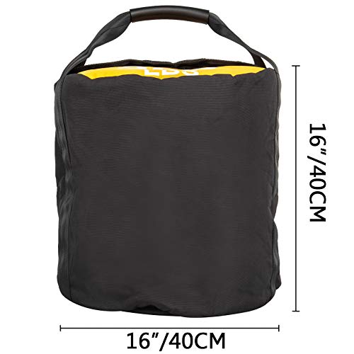 VEVOR Saco de Arena para Fitness 150LBS / 68KG Bolsas de Arena Sandbag Negro/Amarillo Crossfit de Fitness Saco de Arena para Ejercicios Bolsa de Arena de Entrenamiento