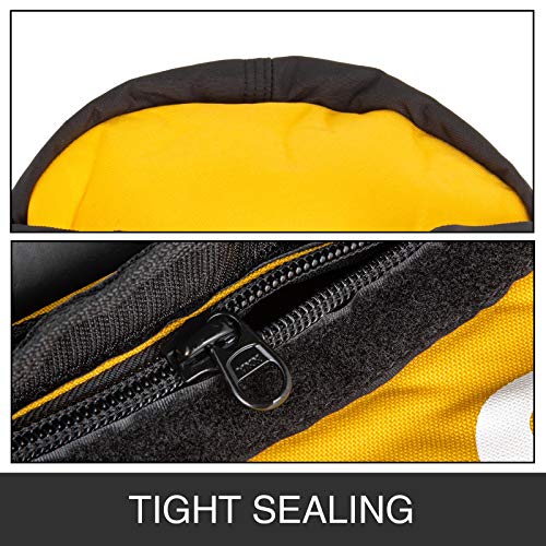 VEVOR Saco de Arena para Fitness 150LBS / 68KG Bolsas de Arena Sandbag Negro/Amarillo Crossfit de Fitness Saco de Arena para Ejercicios Bolsa de Arena de Entrenamiento