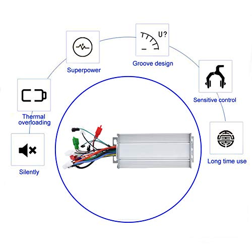 VGBEY Controlador sin escobillas del Motor, 36V / 48V 1000W Aleación de Aluminio sin escobillas eléctrico Controlador de Onda sinusoidal para Bicicleta eléctrica E-Bike Scooter