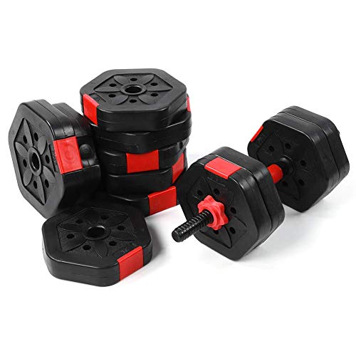 VGEBY Equipo de Gimnasia con Mancuernas para el hogar con Mancuernas ambientales hexagonales, Juego de 25 kg con Varilla de conexión de 25 cm VGEBY Equipo de Gimnasia con Mancuernas para el hogar con Mancuernas ambientales hexagonales, Juego de 25 kg con Varilla de conexión de 25 cm