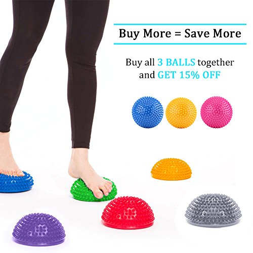 VGEBY Pelota de masaje de pies, antideslizante de media bola, esterilla de masaje para ejercicio, balance, puntos puntiagudos para gimnasio, yoga, pilates (azul) VGEBY Pelota de masaje de pies, antideslizante de media bola, esterilla de masaje para ejercicio, balance, puntos puntiagudos para gimnasio, yoga, pilates (azul)