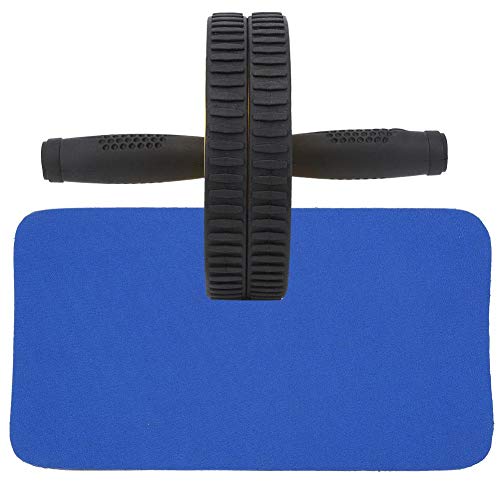 VGEBY Rueda Abdominal, ejercitador Abdominal Máquina de Entrenamiento Muscular Rodillo Adelgazante de Cintura con Esterilla para la Rodilla para Deportes de Gimnasio en casa(Amarillo)