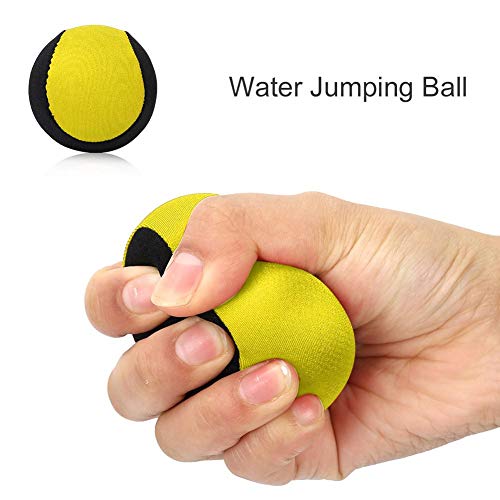 VGEBY1 Pelota de Rebote, Salto en la Piscina de la Bola de Salto de Agua Pelota de Rebote Juguete del Juego de los Deportes de la Playa para el niño(Negro + Amarillo)