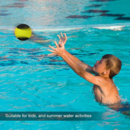 VGEBY1 Pelota de Rebote, Salto en la Piscina de la Bola de Salto de Agua Pelota de Rebote Juguete del Juego de los Deportes de la Playa para el niño(Negro + Amarillo)