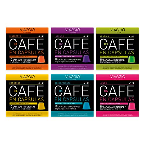 Viaggio Espresso Cápsulas de café compatibles con máquinas Nespresso Selección clásica (60 Cápsulas) Viaggio Espresso Cápsulas de café compatibles con máquinas Nespresso Selección clásica (60 Cápsulas)